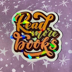 😍10/$10😍  Read More Books Holographic Waterproof Bookish Sparkle Sticker